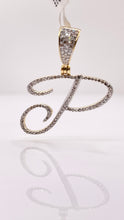 Load image into Gallery viewer, 0.50 CT. Natural Diamond Initial P Pendent In 10 KT Yellow Gold