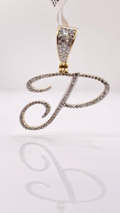 0.50 CT. Natural Diamond Initial P Pendent In 10 KT Yellow Gold