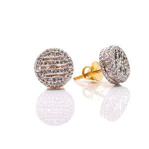 0.68 CT. Natural Diamond Men’s Round Shape Stud Earrings In 10 KT Yellow Gold