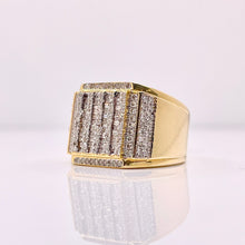 Load image into Gallery viewer, 0.97 CT. Natural Diamond Square Shape Mens Ring In 10 KT Yellow Gold