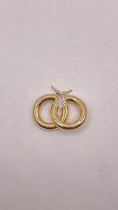 4.0mm 10 KT Yellow Gold Hoop Earrings