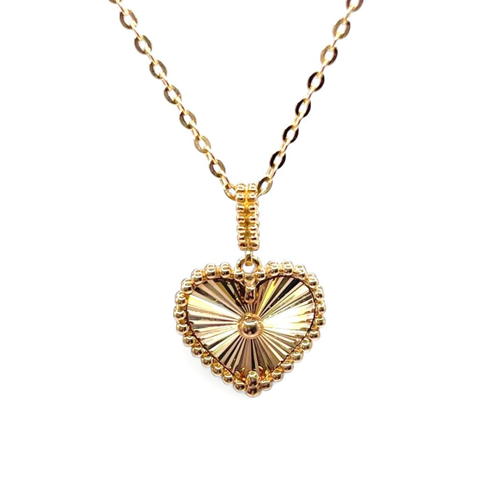 Heart Pendent & Link Chain In 10 KT Yellow Gold