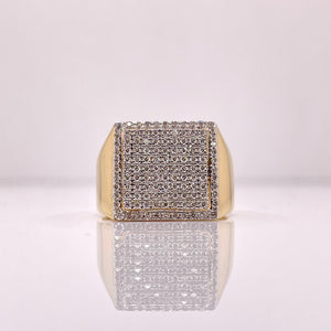 0.57 CT. Natural Diamond Square Shape Men’s Ring In 10 KT Yellow Gold