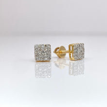 Load image into Gallery viewer, 0.23 CT. Natural Diamond Square Shape Stud Earrings In 10 KT Yellow Gold