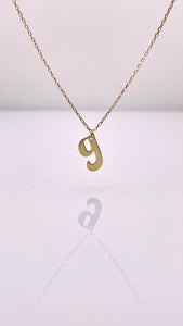 Dainty Initial Pendent & Chain Combo In 10 KT Yellow Gold