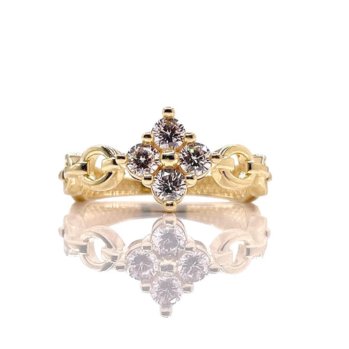 Women’s CZ Ring In 10 KT Yellow Gold