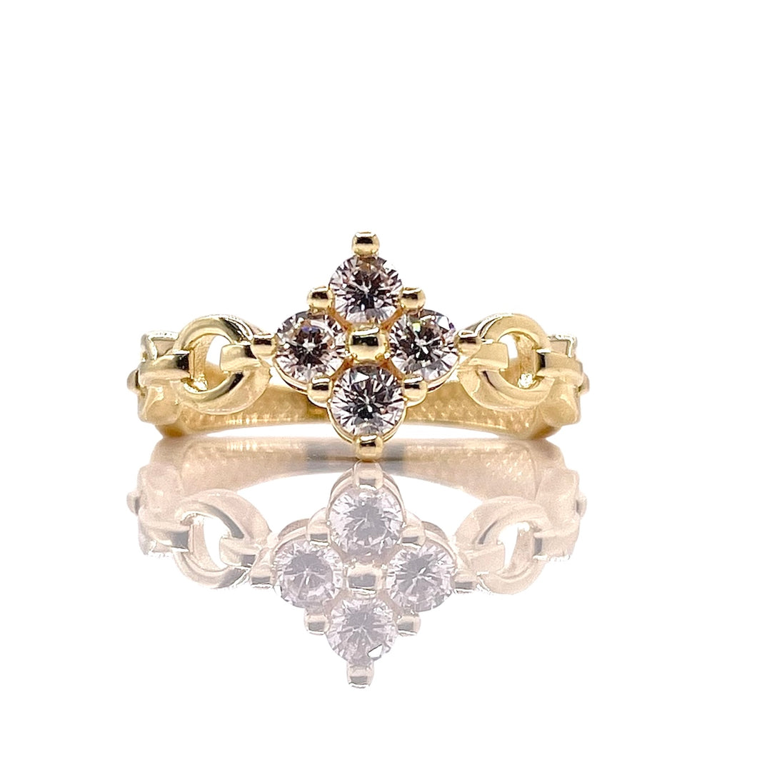 Women’s CZ Ring In 10 KT Yellow Gold
