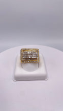 Load image into Gallery viewer, 1.14 CT. Beautiful Baguette &amp; Round Natural Diamond Men’s Rectangle Ring In 10 KT Yellow Gold