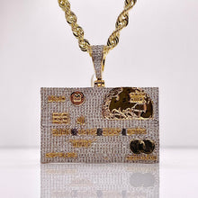 Load image into Gallery viewer, 1.40 CT. Natural Diamond Credit Card Pendant In 10 KT Yellow Gold