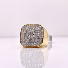 Load image into Gallery viewer, 1.13 CT. Natural Diamond Men’s Square Ring In 14 KT Yellow Gold