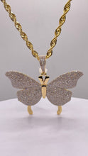 Load image into Gallery viewer, 2.25 CT. Natural Diamond Butterfly Pendent In 10 KT Yellow Gold