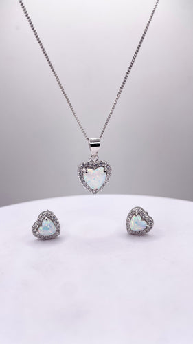 Women’s Opal Set With CZ In Silver