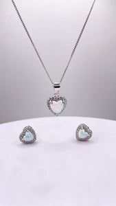 Women’s Opal Set With CZ In Silver