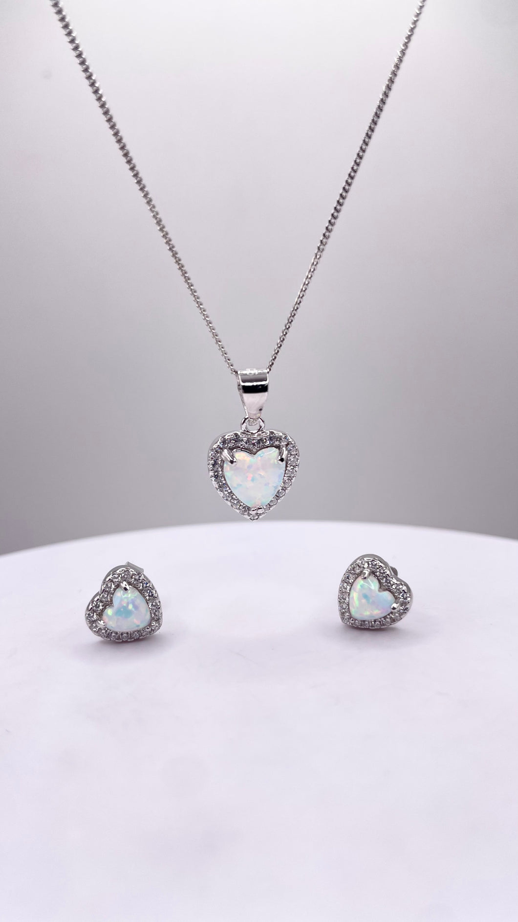 Women’s Opal Set With CZ In Silver