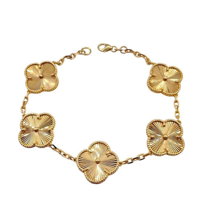 18.5mm 5 Clover Bracelet In 10 KT Yellow Gold