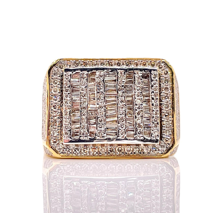 1.09 CT. Natural Diamond Men’s Ring In 10 KT Yellow Gold