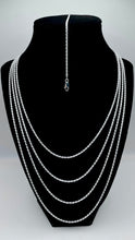 Load image into Gallery viewer, 1mm Diamond Cut Rope Chain/Bracelet In Silver