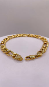 8.0mm Figaro Link Bracelet In 10 KT Yellow Gold