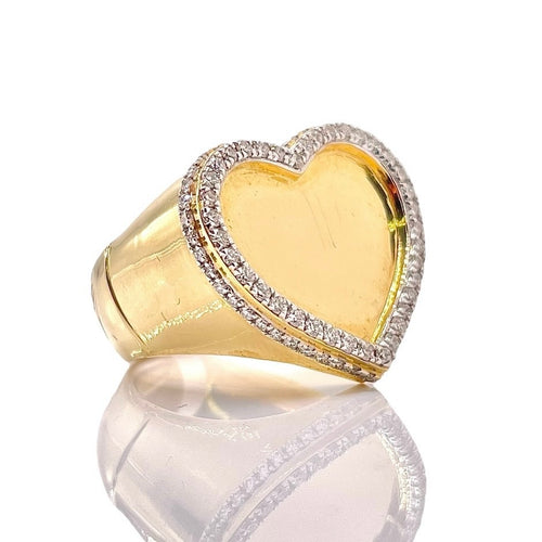 0.80 CT. VS-VVS Natural Diamond Heart Ring In 10 KT Yellow Gold