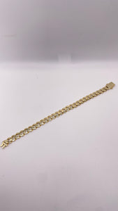 9.7mm Men’s Monaco Cuban Link Bracelet In 10 KT Yellow Gold