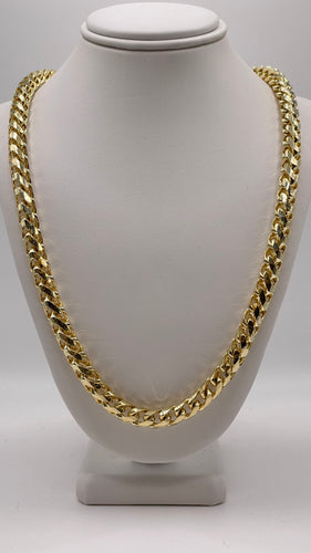 6.6mm Solid Diamond Cut Millennium Franco Link Chain In 10 KT Yellow Gold