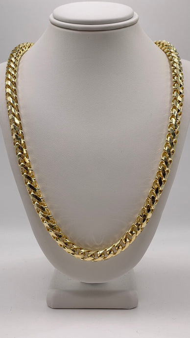 6.6mm Solid Diamond Cut Millennium Franco Link Chain In 10 KT Yellow Gold