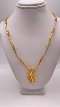 Load image into Gallery viewer, 22 KT Two-Tone Necklace &amp; Earrings Matching Set