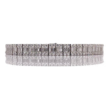 Load image into Gallery viewer, 7.50 CT. Natural Baguette &amp; Round Diamond Bracelet In 18 KT White Gold