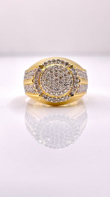1.16 CT. Natural Diamonds Men’s Ring In 10 KT Yellow Gold