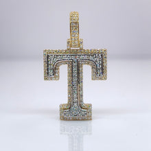 Load image into Gallery viewer, 0.50 T.D.W Natural Diamond Two-Tone Initial T Pendant In 10 KT Gold