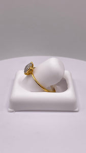 0.09 CT. Natural Diamond Round Shape Women’s Ring In 10 KT Yellow Gold