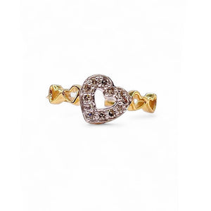 0.15 CT. Natural Diamond Heart Shape Ring In 10 KT Yellow Gold