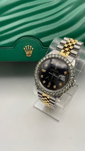 36mm DateJust Rolex Watch With Diamond Dial & Diamond Bezel