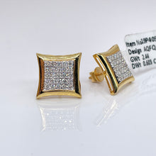 Load image into Gallery viewer, 0.60 CT. Natural Diamond Square Shape Stud Earrings In 10 KT Yellow Gold