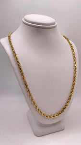 3.7mm Solid Rope Chain In 10 KT Yellow Gold