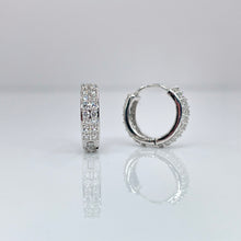 Load image into Gallery viewer, 0.78 CT. Natural Diamond Hoop Earrings In 10 KT White Gold