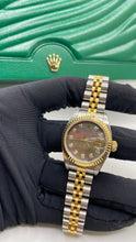 Load image into Gallery viewer, 26mm Two-Tone Women’s DateJust Rolex Watch With Tahitian Mother Of Pearl Diamond Dial