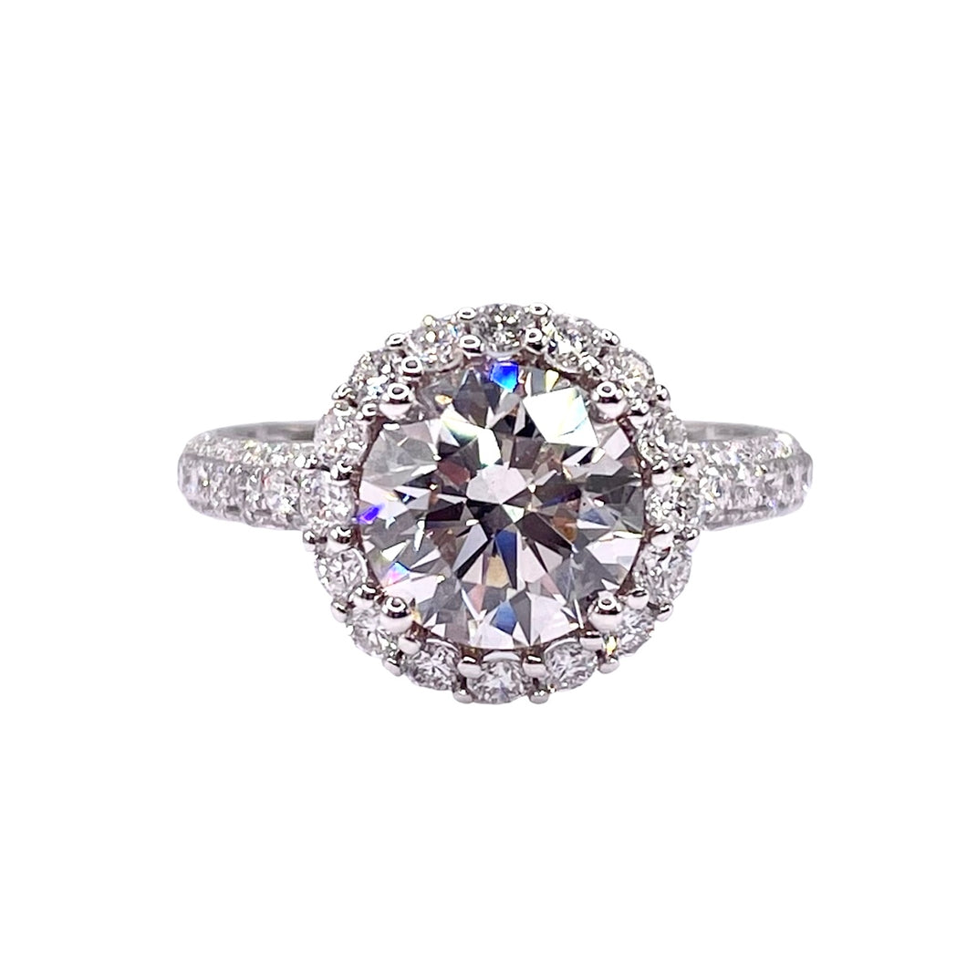 3.02 CT. Lab Grown Diamond Engagement Ring In 14 KT White Gold