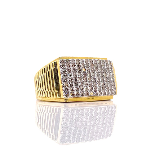 0.98 CT. Natural Diamond Men’s Ring In 10 KT Yellow Gold