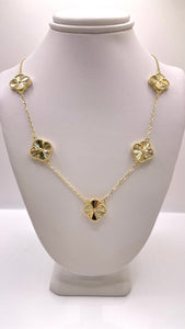 5 Clover Necklace In 10 KT Yellow Gold