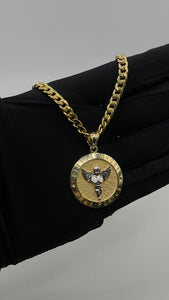 Angel Pendent & Cuban Chain Combo In 10 KT Yellow Gold