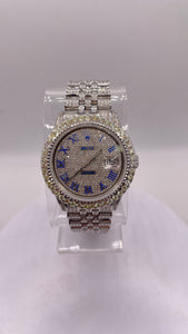 36mm DateJust Rolex Approx 17 CT. Natural Diamonds With Roman Numeral Dial