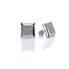 Load image into Gallery viewer, 0.39 CT. Natural Diamond Square Shape Stud Earrings In 10 KT White Gold