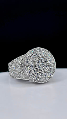 Men’s Round Shape Silver Ring With CZ
