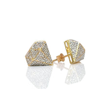 Load image into Gallery viewer, 0.60 CT. Natural Diamond, Diamond Shape Stud Earrings In 10 KT Yellow Gold