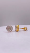 Load image into Gallery viewer, 0.37 CT. Natural Diamond Men’s Round Shape Stud Earrings In 10 KT Yellow Gold