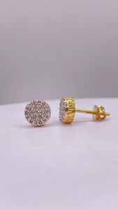 0.37 CT. Natural Diamond Men’s Round Shape Stud Earrings In 10 KT Yellow Gold
