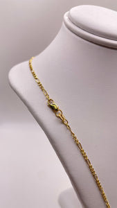 2.0mm Figaro Chain In 10 KT Yellow Gold