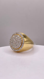 1.49 CT. Natural Diamond Men’s Circle Shape Ring In 10 KT Yellow Gold