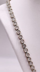 Approx 3.00 CT. Natural Diamond Illusion Setting Tennis Chain In 10 KT White Gold